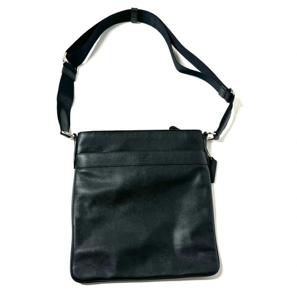 Coach Charles Crossbody Black Calf Leather Bag F54780 Unisex Bag - Picture 1 of 9